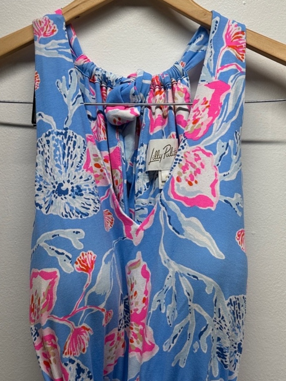 Lilly Pulitzer Camri Halter Romper Floral Multi Bahamian Rhapsody Blue Medium - Picture 5 of 6